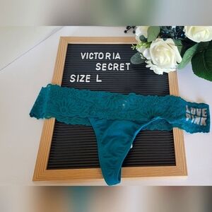 Victoria's Secret Teal Lace Thong lacie daisy Size large